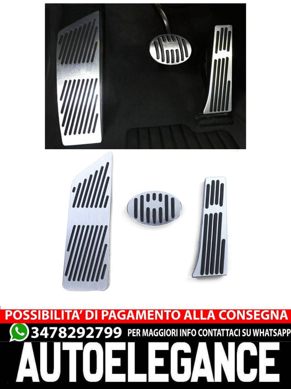 High Performance Aluminum Pedal Set for BMW X1 F48 Automatic 14