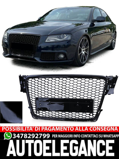 Griglia radiatore sport a nido d'ape senza emblema nero lucido per Audi A4