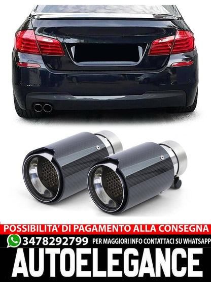 Terminali di scarico sport carbon black adatto per BMW Serie 5 F10 F11 10-16-