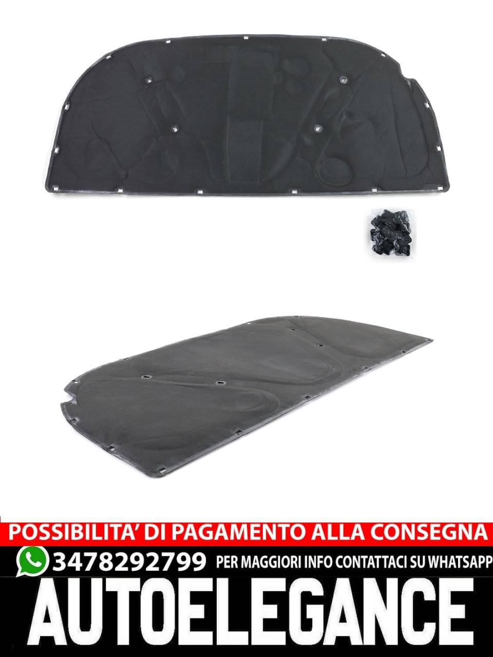Tappetino isolante cofano con clip per Audi A4 B6 berlina Avant 00-04-