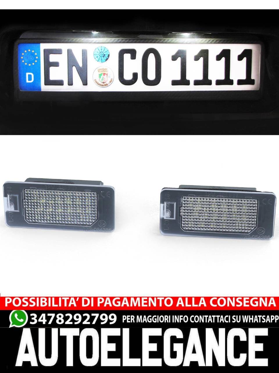 White 6000K LED License Plate Light for BMW 3 Series E90 E91 E92 E93 04-13 