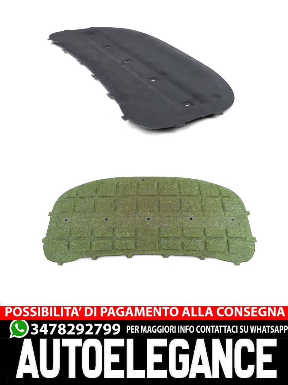 Tappetino isolante cofano con clip per VW Touran 1T1 1T2 caddy 2K 2C 08-10-