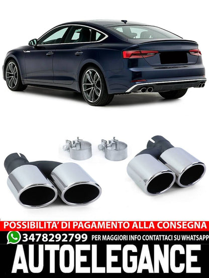 Terminali di scarico sportivi 4 pannelli di rivestimento in acciaio per Audi