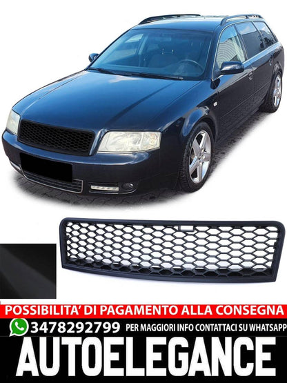 Honeycomb radiator grille without emblem matt black for Audi A6 4B C5 