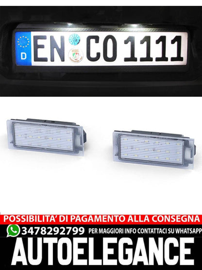 Faro targa a LED bianco 6000K per Renault Twingo Clio Megane Laguna -