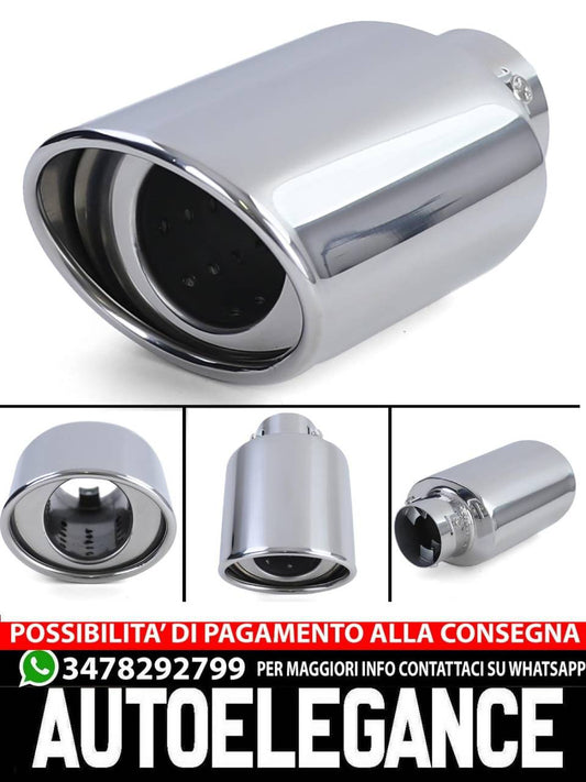 Rivestimento terminale scarico racing in acciaio inox per avvitabile ovale