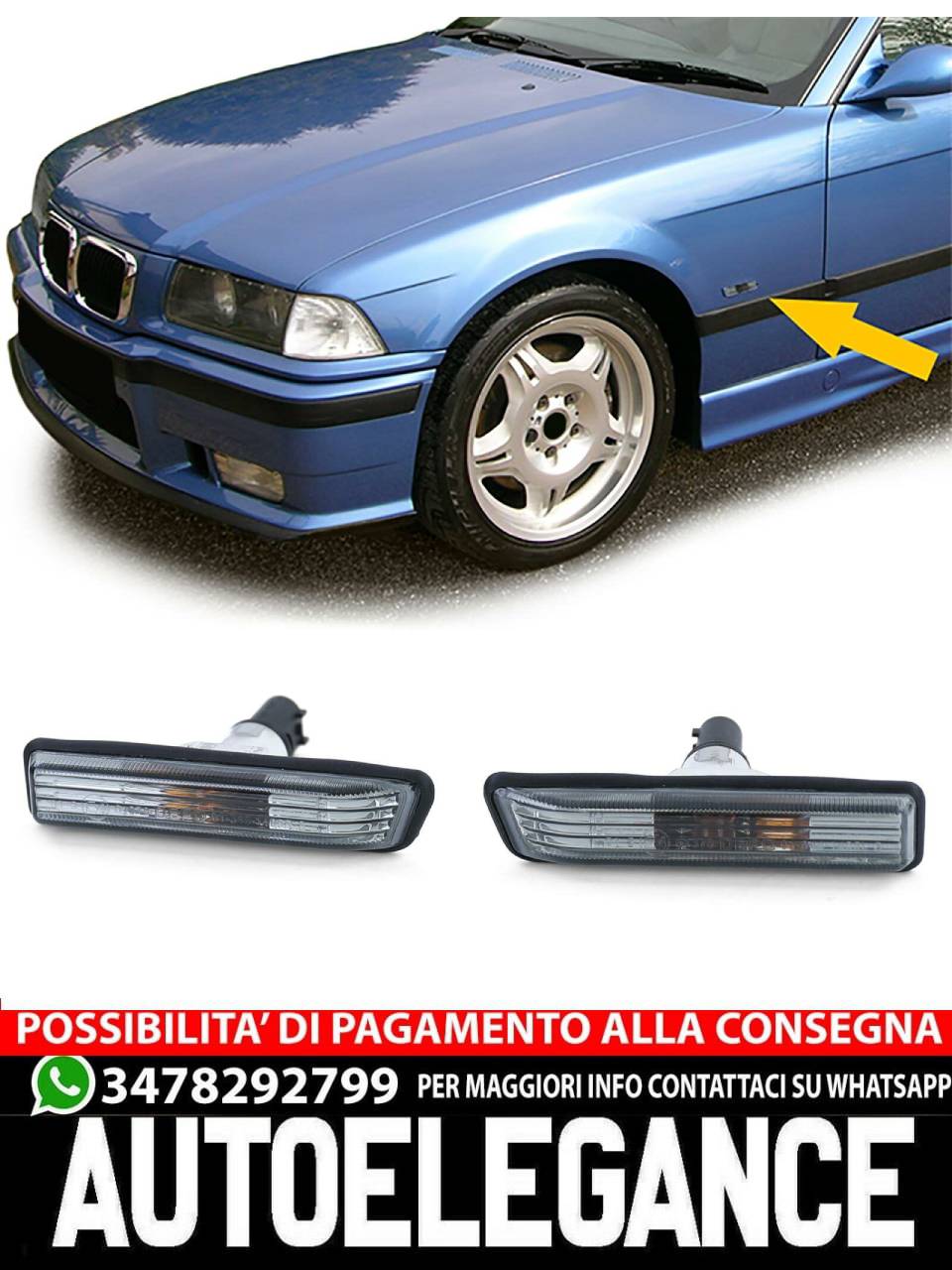 Coppia fendinebbia per BMW E36 berlina coupé decappottabile compatta touring AUTOELEGANCERICAMBI