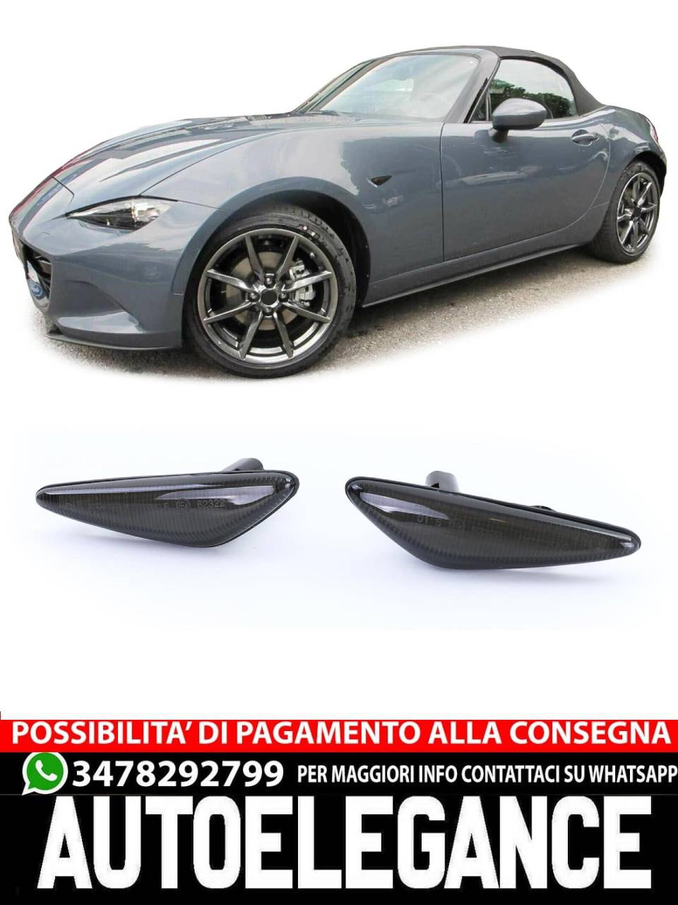 Indicatore di direzione a LED Nero Fumè per Mazda 5 CW 10-13 6GH 07-13 MX5 ND RX