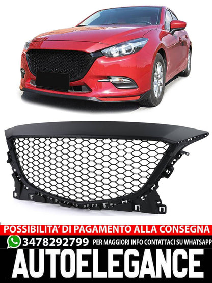 Griglia radiatore sportiva senza emblema in design a nido d'ape nera per Mazda 3
