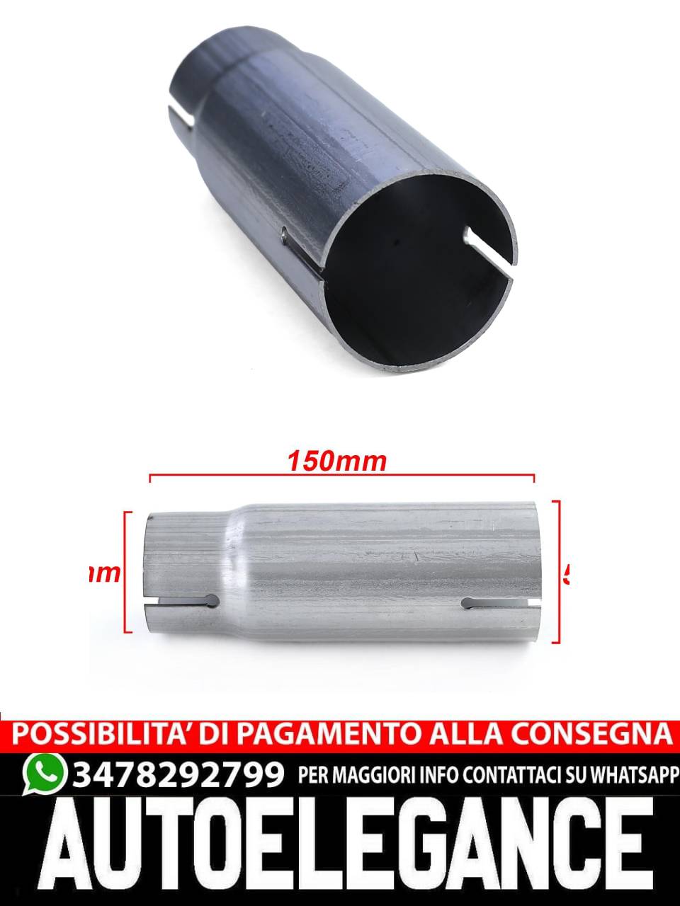 Adattatore di collegamento del riduttore del tubo di scarico in acciaio inox
