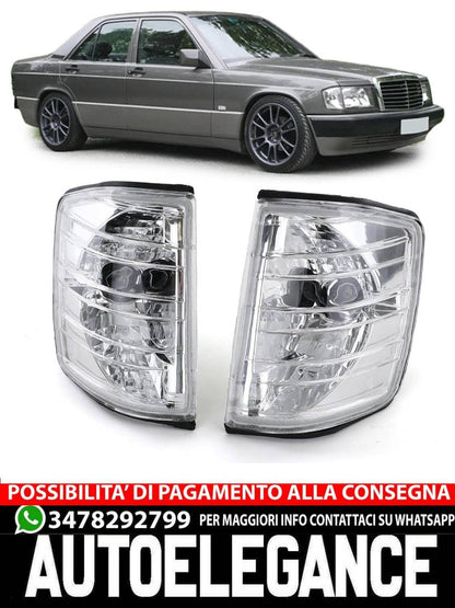 Indicatore di direzione in vetro trasparente cromato per Mercedes 190 W201 82-93