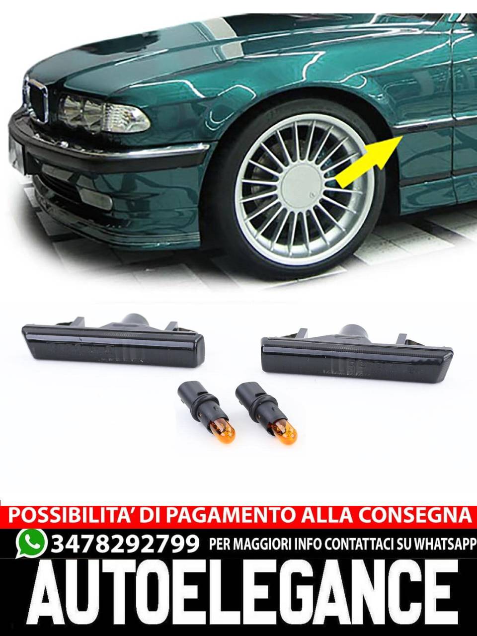 Smoked Black Turn Signal Light Suitable for BMW 7 Series E38 94-01- 