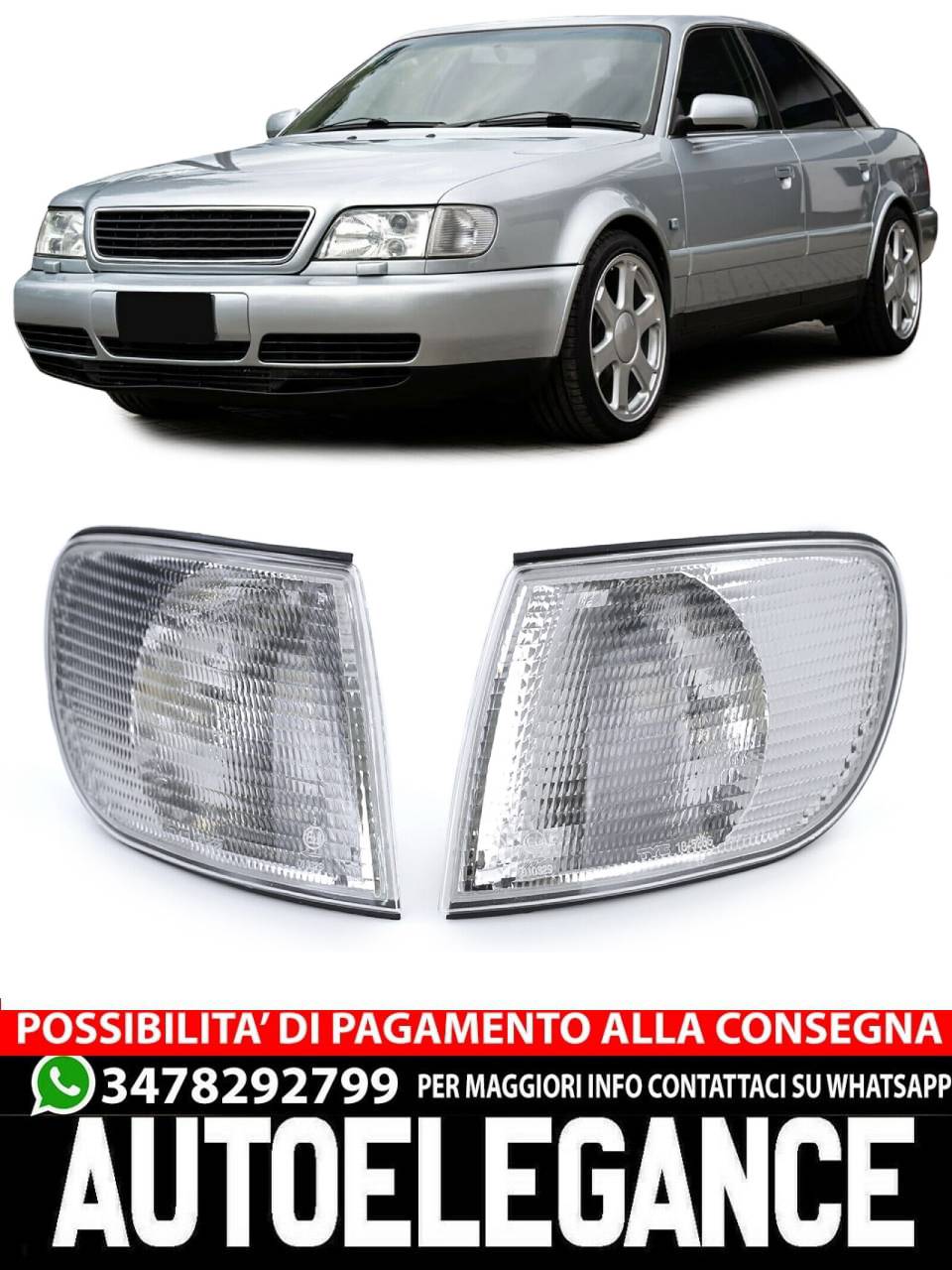 Coppia frecce bianche sinistra destra per Audi A6 C4 94-97- AUTOELEGANCERICAMBI
