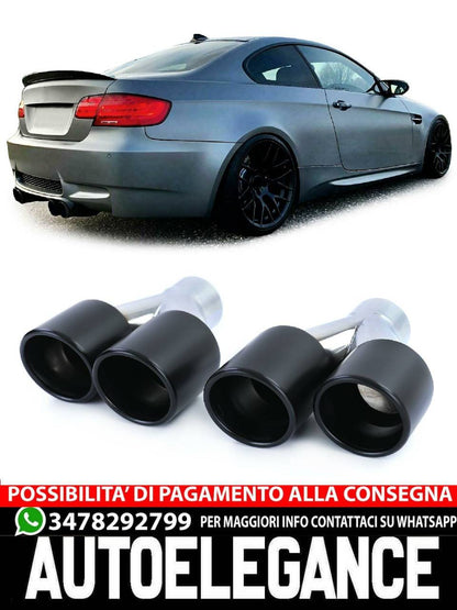 Tubo di scarico sportivo in acciaio inox Trims Nero 89mm Doppio Tondo Universale