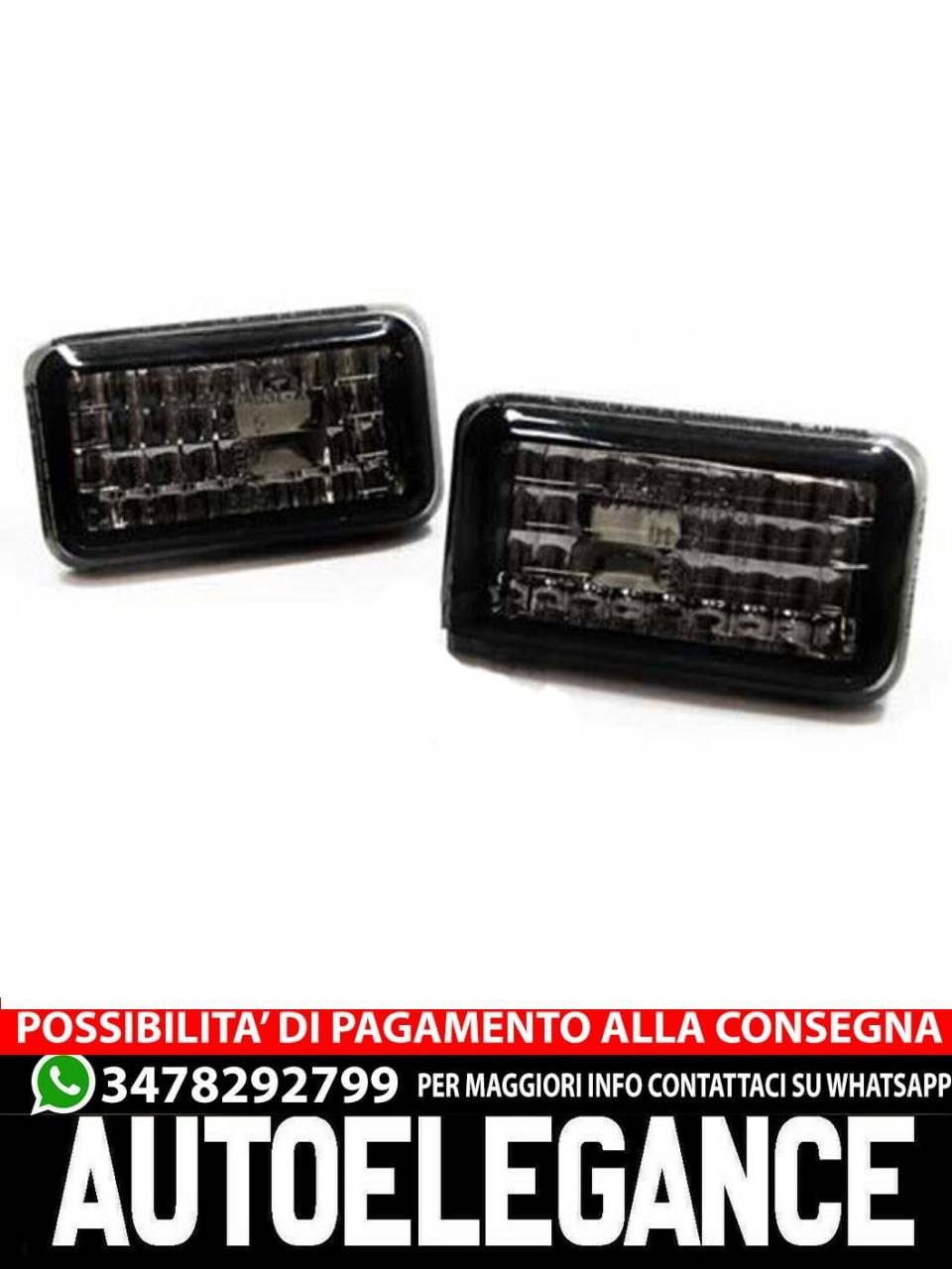 Indicatori di direzione laterali in vetro trasparente nero per Audi 80 90 100 A6