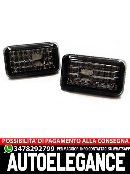 Indicatori di direzione laterali in vetro trasparente nero per Audi 80 90 100 A6