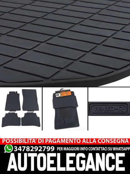 Set tappetini in gomma Premium nero per Mercedes Classe C W202 S202 93-01