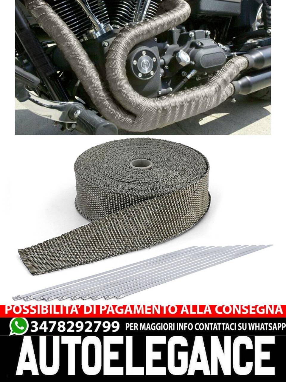 Exhaust heat protection tape titanium heat tape up to 900° 