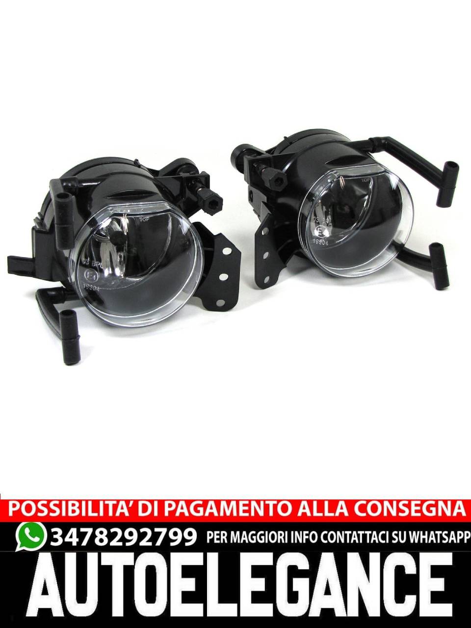 Set fendinebbia in vetro trasparente cromato trasparente adatto per BMW E90 E91