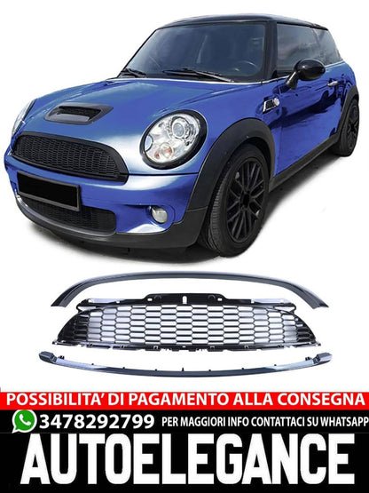 Gloss Black Sport Radiator Grille 3pcs for Mini Cooper R56 Cabrio R57 06-09 