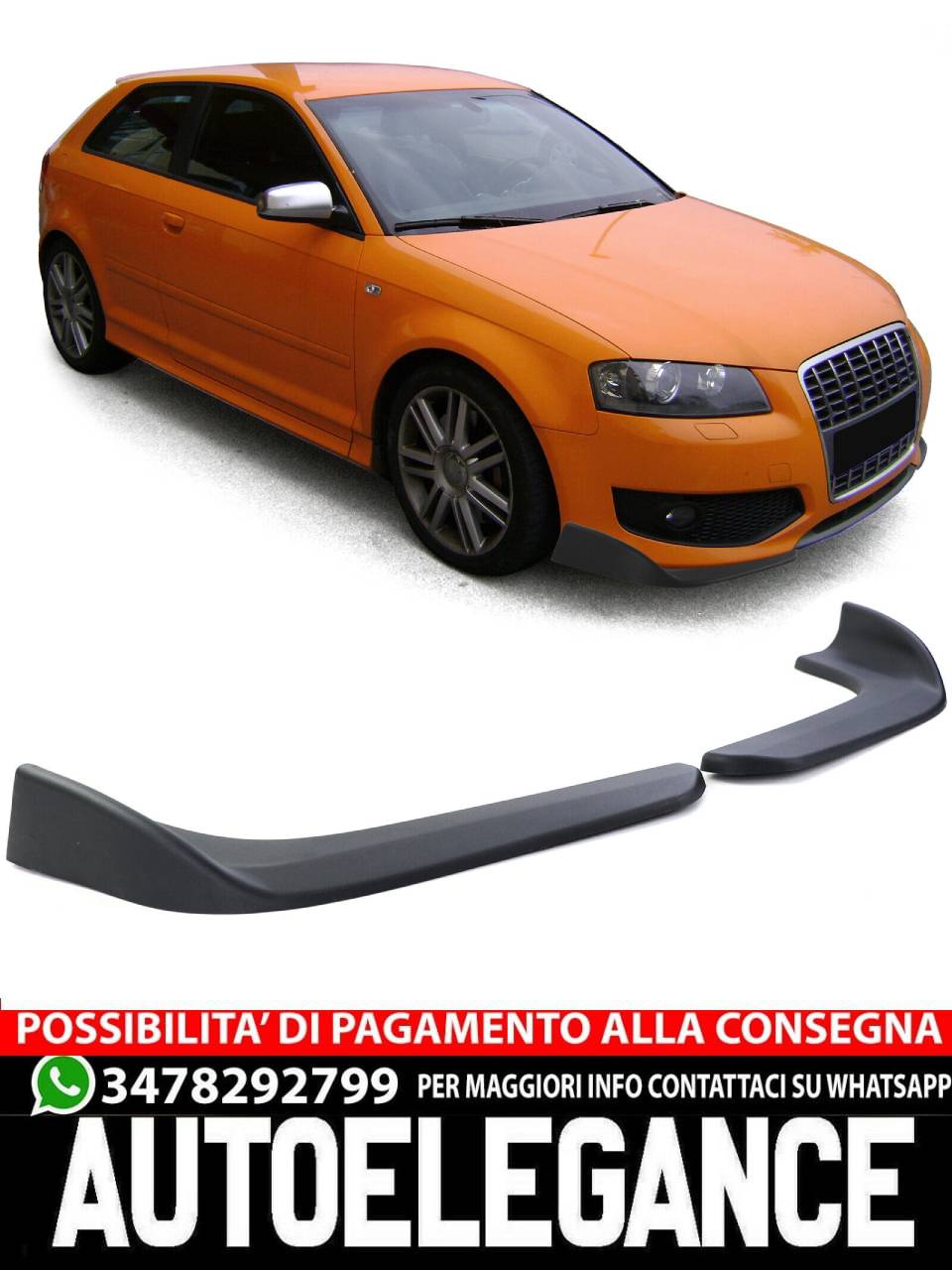 Flap Spoiler Anteriore Cup Wings Flat Universale Nero Performance 7