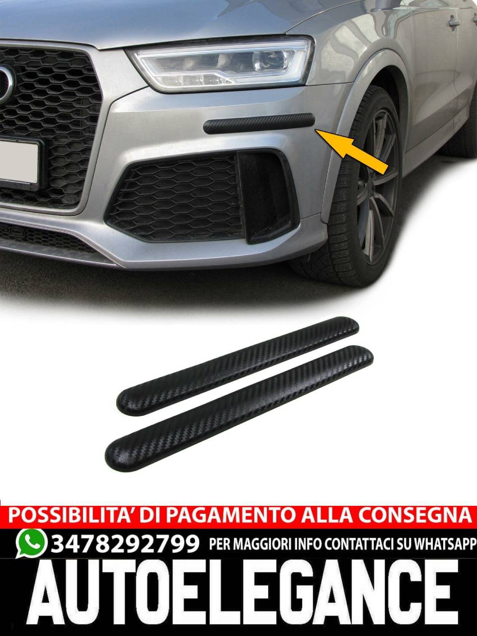 Strisce di protezione paraurti flessibili per incollaggio universale 306x35mm