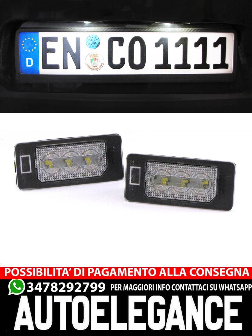 Illuminazione targa a LED ad alta potenza 6000K adatta per BMW Serie 5 F10 F11