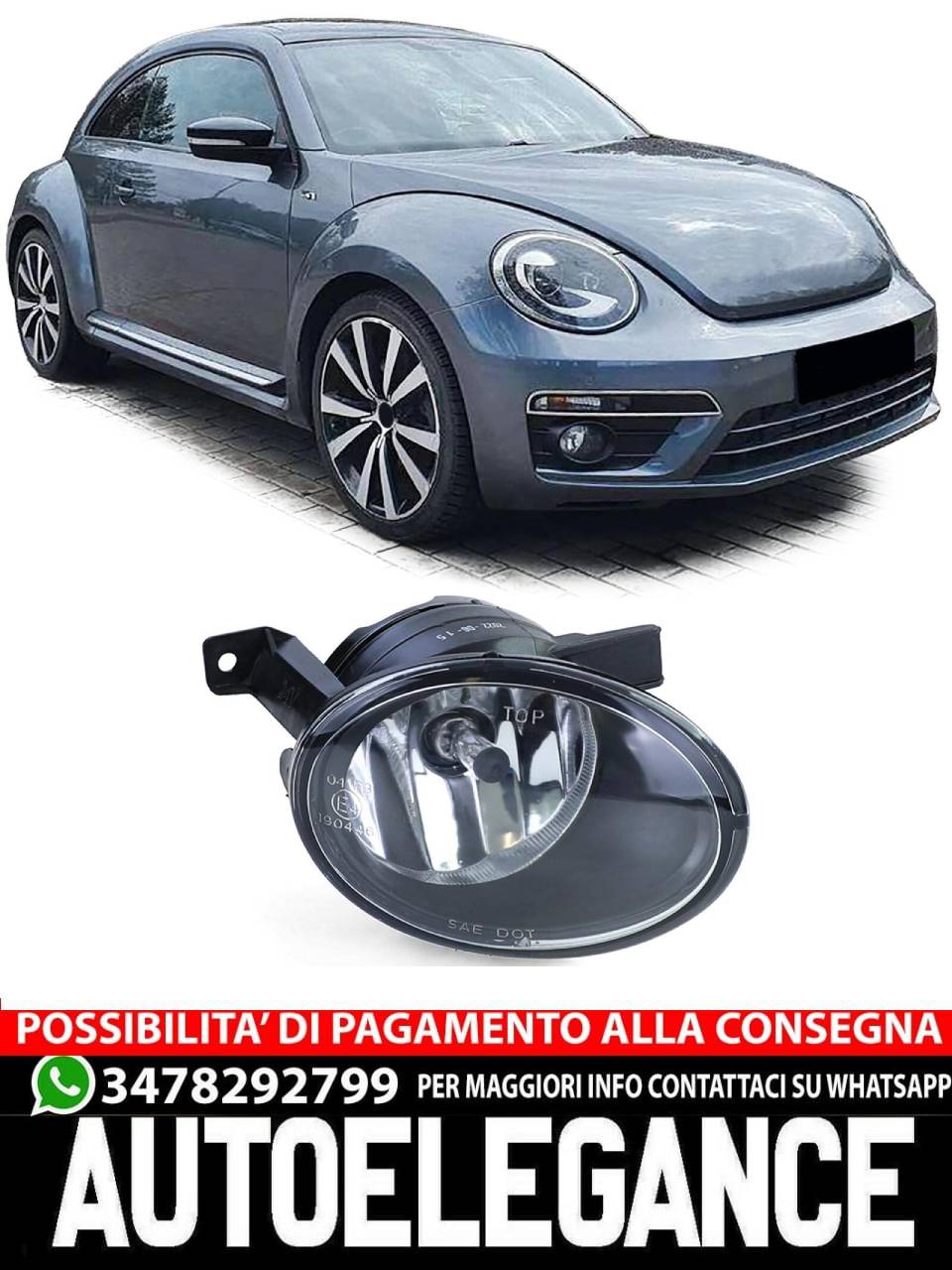 Fendinebbia HB4 destro per VW Maggiolino 5C da 11 Caddy 3 2K 10-15 eos 10-15