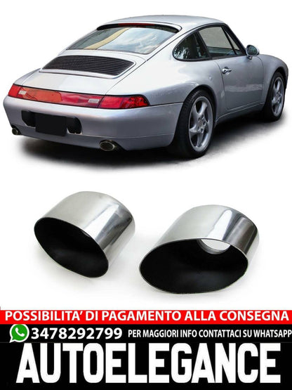 Terminale di scarico in acciaio inox lucidato per Porsche 911 993 C2 C4 93-97
