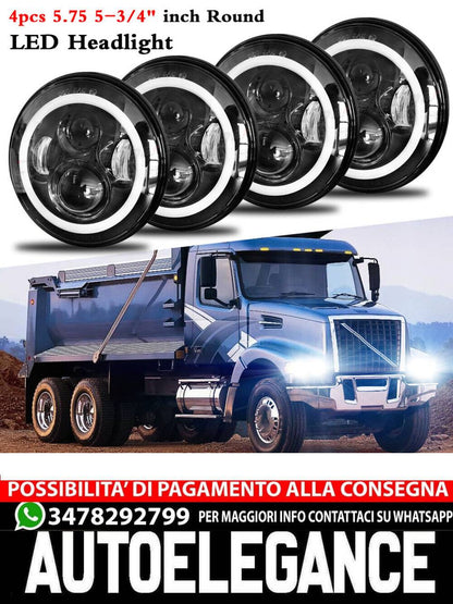 For Volvo VHD 2001-2019 4x 5-3/4" 5.75 inch LED Projector Headlight Kit 