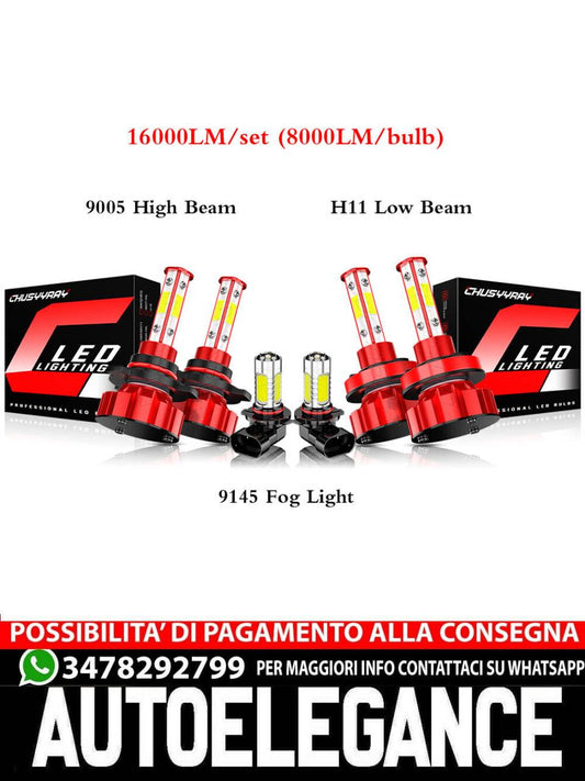For Toyota Solara 2004 2005 2006 - 6pcs LED Headlight Fog Light Bulbs Kit 