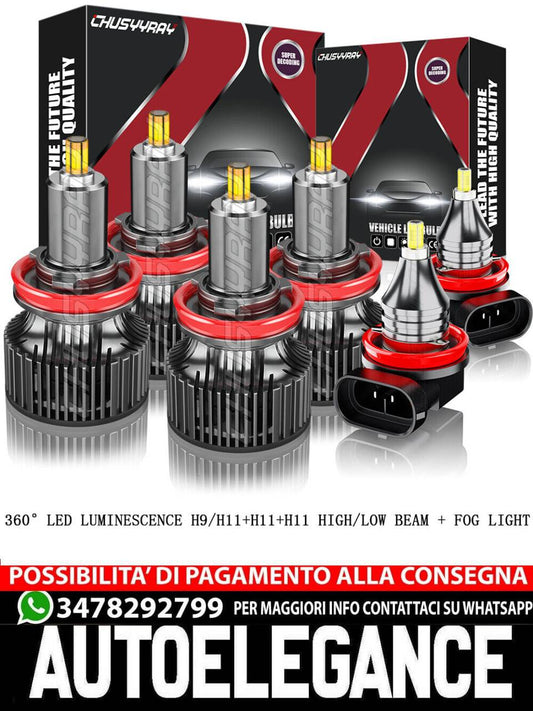 For Chevy Malibu 2006-2012 6000K Combo LED Headlights + Fog Light Bulbs Kit 6PC 