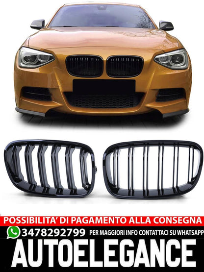 Griglia radiatore sportiva doppia barra performance lucida per BMW Serie 1 F20
