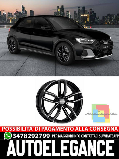 CERCHI CERCHIO IN LEGA 17" Adatto per AUDI A1 MAK SARTHE W NERO,  NERO OPACO