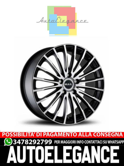 CERCHI CERCHIO IN LEGA 17" Adatto per AUDI A1 MAK FATALE NERO GHIACCIO