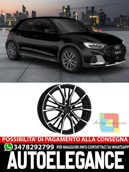 CERCHI CERCHIO IN LEGA 16" Adatto per AUDI A1 MAK UNION NERO SILVER