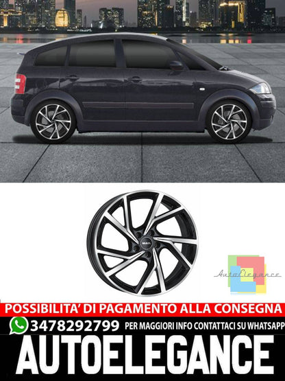 CERCHI CERCHIO IN LEGA 16" Adatto per AUDI A2 MAK KASSEL NERO, NERO LUCIDO