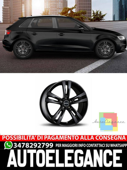 CERCHI CERCHIO IN LEGA 16" Adatto per AUDI A3 MAK ZENITH NERO, SILVER