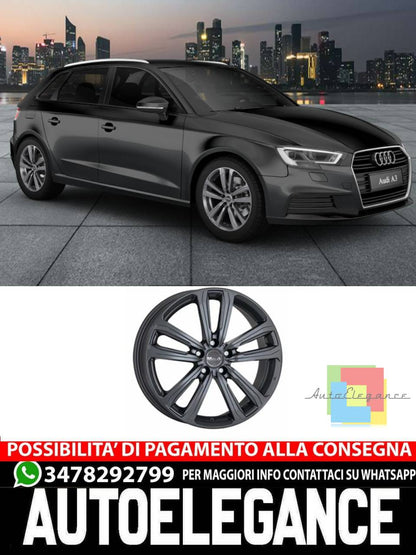 CERCHI CERCHIO IN LEGA 15" 16" 17" 18" Adatto per AUDI A3 MAK MAGMA NERO