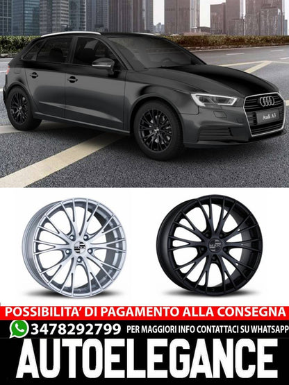 CERCHI CERCHIO IN LEGA 18" 19" Adatto per AUDI A3 MAK RENNEN NERO, SILVER