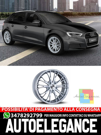 CERCHI CERCHIO IN LEGA 18" 19" Adatto per AUDI A3 MAK RENNEN NERO, SILVER