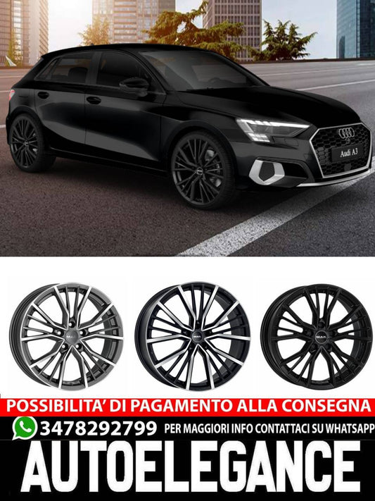 CERCHI CERCHIO IN LEGA 17" 18" 20" Adatto per AUDI A3 MAK UNION NERO, SILVER