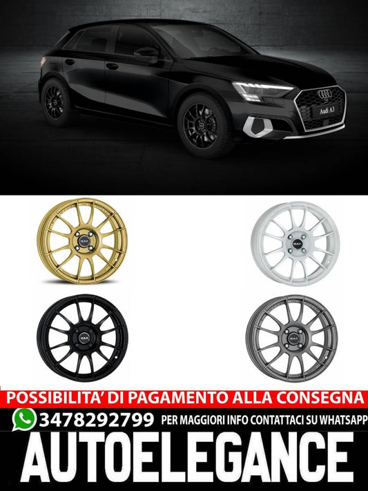CERCHI CERCHIO IN LEGA 17 " 18" Adatto per AUDI A3 MAK XLR NERO GOLD BIANCHO