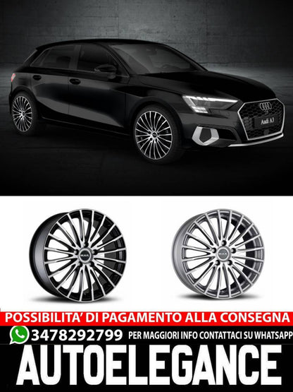 CERCHI CERCHIO IN LEGA 17" 18" 19" Adatto per AUDI A3 MAK FATALE NERO