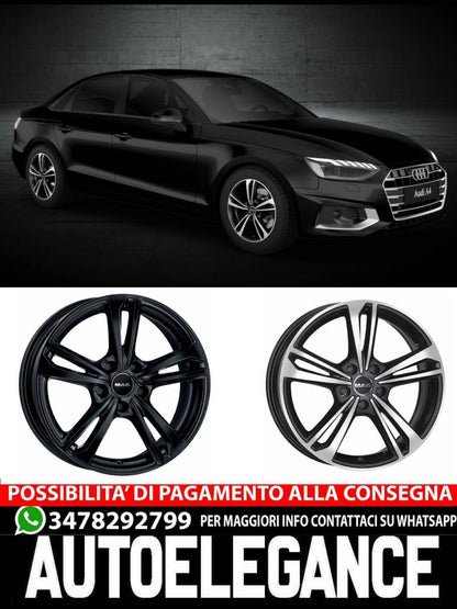 CERCHI CERCHIO IN LEGA 16" 17" 18" Adatto per AUDI A4 MAK EMBLEMA NERO LUCIDO