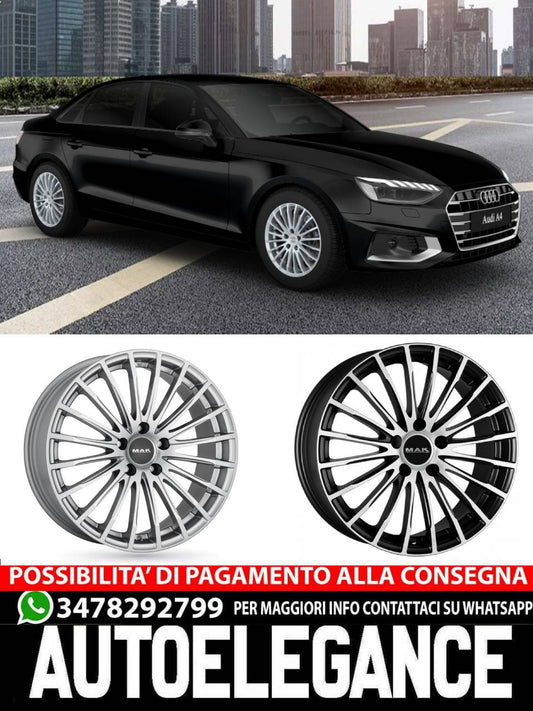 CERCHI CERCHIO IN LEGA 18" Adatto per AUDI A4 MAK STARLIGHT NERO SILVER