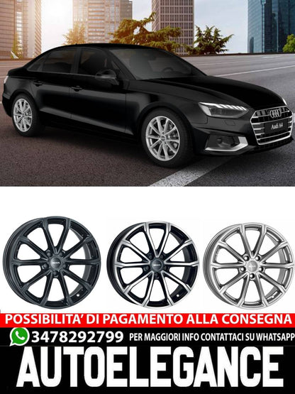 CERCHI CERCHIO IN LEGA 17" 18" Adatto per AUDI A4 MAK DAVINCI NERO