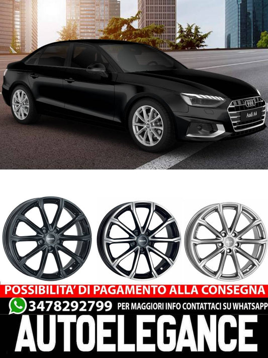 CERCHI CERCHIO IN LEGA 17" 18" Adatto per AUDI A4 MAK DAVINCI NERO