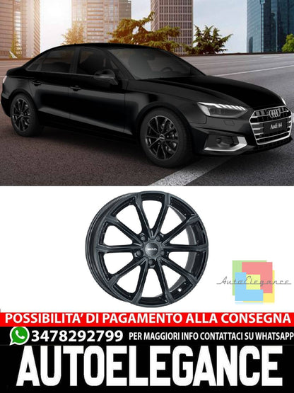 CERCHI CERCHIO IN LEGA 17" 18" Adatto per AUDI A4 MAK DAVINCI NERO