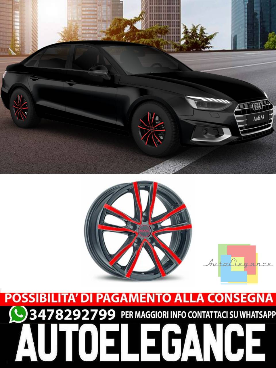 ALLOY WHEEL RIMS 16" 17" 18" Suitable for AUDI A4 MAK MILANO BLACK